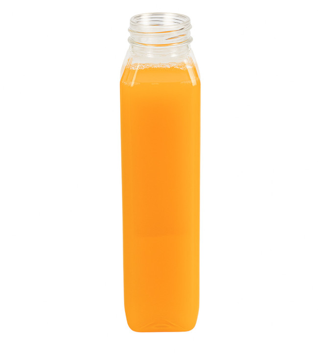 12 oz Clear PET Square Beverage Bottle