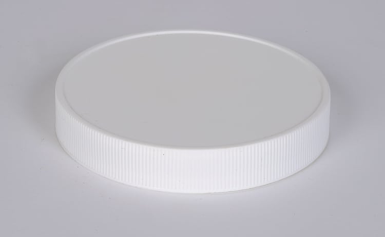 100-400 WHITE Polypropylene Ribbed Matted Cap w/ F-217 Liner