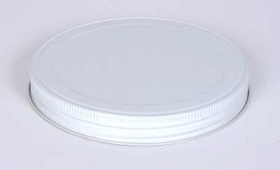 89 mm White Metal Cap w/ Pulp-Poly Liner