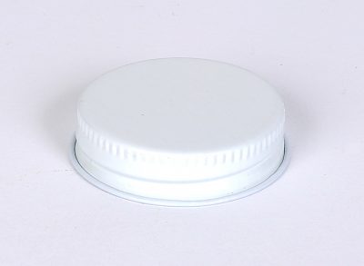 38 mm White Metal Vacuum Cap w/ PLASTISOL Liner