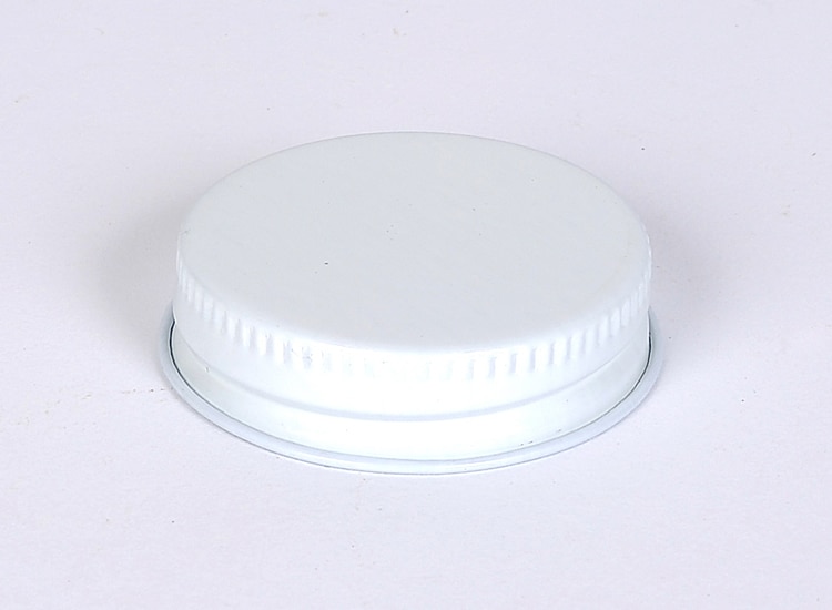 38 mm White White Metal Cap w/ Pulp-Poly