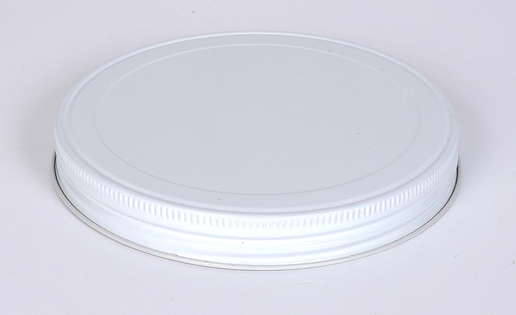89 mm White Metal Cap w/ Pulp-Poly Liner