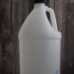 128 oz HDPE Natural Gallon Round Jug - 38-400 Black Snap Top